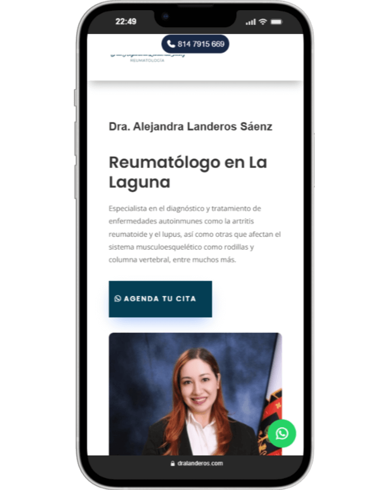 Caso de Éxito Medketing - Dra. Alejandra Landeros - Reumatólogo en La Laguna